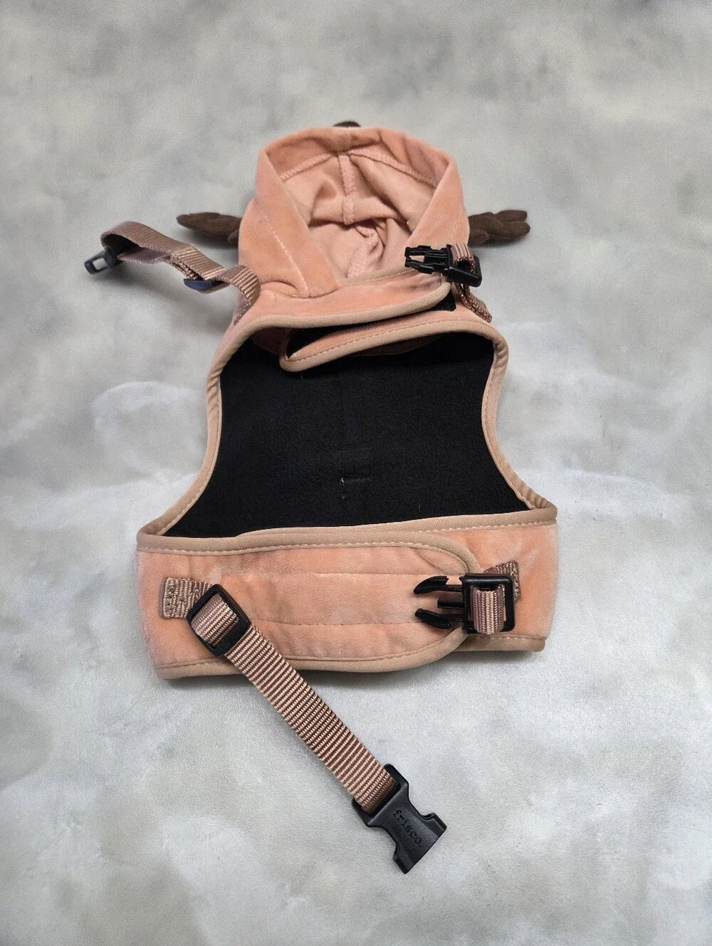 Frisco Plush Reindeer Dog Harness Vest - Peach Size SM